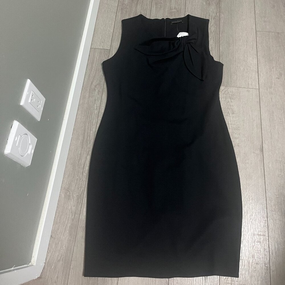 NWT Banana Republic Bow Neck Ponte Sleeveless Sheath Dress Black Size 14 SZ 14